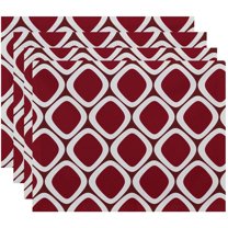 Simply Daisy 18" x 14" Pebbles Geometric Print Placemats, Set of 4