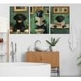 thumbnail image 2 of Funny Bathroom Dog Canvas Wall Art Humor Vintage Black Dog Reading Newspaper on Toilet Animal Painting Pictures Wall Decor Poster Print Artwork for Washroom Restroom Home （Only canvas）, 2 of 6