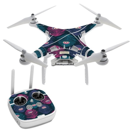 Pink Purple Peacock Feather DJI Phantom 3 Professional Skin Skins Vinyl Decal Kit