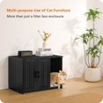 thumbnail image 6 of DWANTON Litter Box Enclosure, Cat Litter Box Furniture Hidden, with Scratching Mat, Wooden Cat Washroom Indoor, 31.5" L x 19.7" W x 21.7" H, Dark Gray, 6 of 8