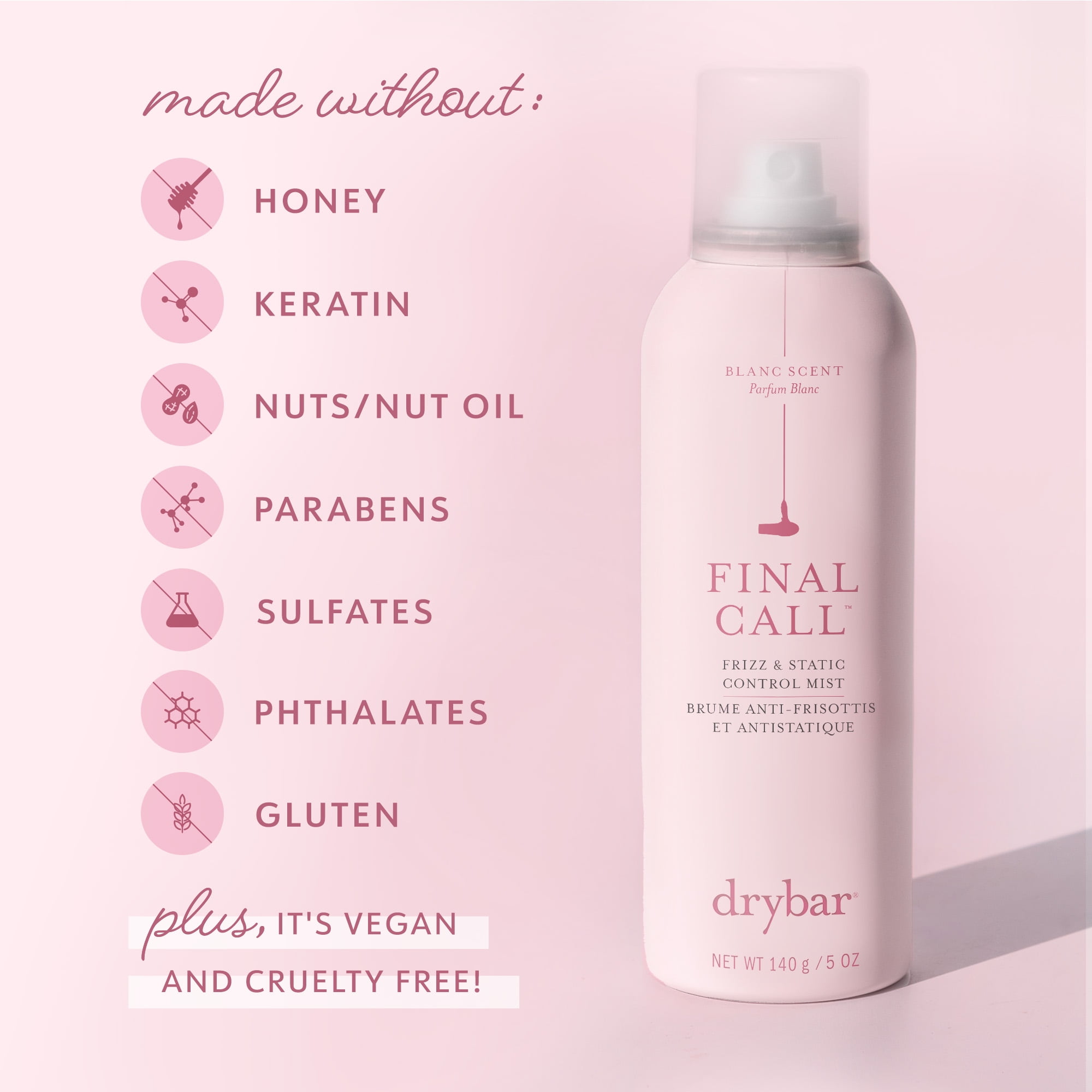 Drybar Final Frizz & Static Control Anti Frizz Hair Spray Blanc Scent, 283g