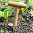 thumbnail image 4 of Garden Dibber Bulb Planter Tool - 11" Stainless Steel Dibber with Wood Handle for Transplanting, Sowing Seeds, Planting Flowers, Vegetables & Seedlings, 4 of 6