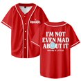 thumbnail image 1 of Freya Skye ni siquiera loco por eso camiseta de béisbol camisa con cuello en V mujeres hombres ropa de calle de manga corta,Red,2XL, 1 of 3