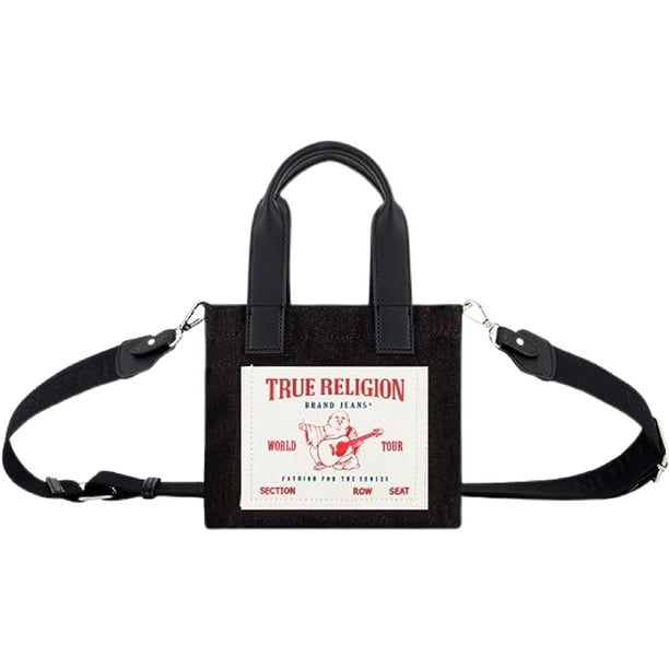 Bolso de mano True Religion para mujer, miniviaje, de mezclilla negra