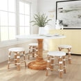thumbnail image 2 of Taburete Butler Specialty Company Tobias Rattan redondo blanco, 2 of 6