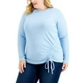 thumbnail image 4 of INC International Concepts Plus Size Metallic Ruched Top Pretty Periwinkle 1X, 4 of 4