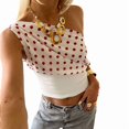 thumbnail image 3 of Women Off Shoulder Tops Sleeveless Shirts Y2K Going Out Crop Tank Top White S, 3 of 9