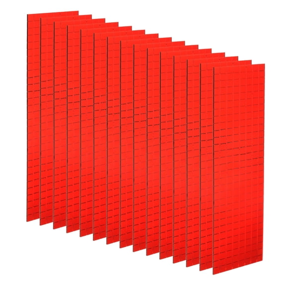 Uxcell 15 Sheet 7200 Pcs 5x5mm Self Adhesive Mirror Mosaic Tiles Sticker, Red
