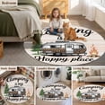 thumbnail image 5 of Camper Van Round Area Rug 5Ft Washable Circle Rugs for Living Room Bedroom, Modern Vintage Camping Beige Wooden Non-Slip Carpet Floor Mats Indoor Outdoor Carpet Runner Aesthetic Home Decor, 5 of 8