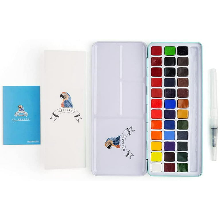 MeiLiang Watercolor Paint Set, 36 Colors in Portable Box with Metal Ri –  WoodArtSupply