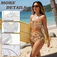 thumbnail image 4 of XYZCANDO Men and Women Matching Swimsuits Giraffe Camouflage Beach Outfits for Couples High Waisted Bikini Sets and Swim Trunks Hawaiian Outfits Couple Beach Vacation Swimwear Resort Wear, 4 of 6
