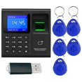 thumbnail image 1 of Time Attendance Machine Fingerprint Password Time Clock for Employee with Finger Scan, RFID and PIN Punching in One, 1 of 5