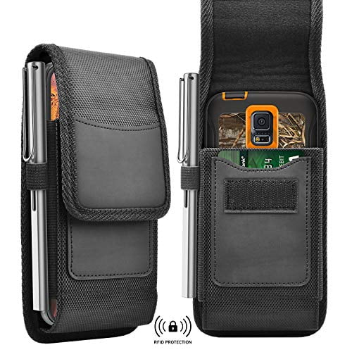 Phone Holster for Motorola Moto G Power 2022 G Stylus 5G G Pure G Play G Fast G7 Power G7 Play G7 Plus G6 E 2020 E6 Z4 Z3 Nylon Cell Phone Pouch Belt Holder Carrying Case with Clip Loop,Black