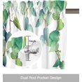 thumbnail image 2 of Watercolor Green Leaves Windows Valances Curtain Spring Plants Tree Branch Kitchen Valances Rod Pocket Window Treatment Short Topper Curtains for Kitchen Bathroom Living Room 1 Panel,54 by 18 inches, 2 of 6