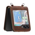 thumbnail image 4 of Dteck for Samsung Galaxy Z Flip 6 Case, Shockproof PU Leather Crossbody Lanyard Cover Protective Strap Case for Galaxy Z Flip 6,Brown, 4 of 6