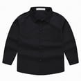 thumbnail image 5 of NIEWTR Classic Boys Long Sleeve Button Down Shirt Solid Oxford Dress Shirt for School Uniform Holidays and Formal Occasions Comfortable Cotton Blend Fabric（Black,7-8 Years), 5 of 9