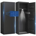 thumbnail image 1 of 10-12 Gun Safe for Shotgun and Pistols, Large Unassembled Gun Safes for Home and Shotgun, Gun Cabinet with Backlit Keypad & Mute Function, Removable Shelves & Adjustable Metal Box, 1 of 6