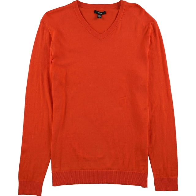 Alfani suéter con cuello en V para hombre, naranja, pequeño