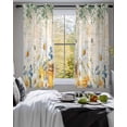 thumbnail image 3 of Daisy Spring Floral Sheer Curtains 54 Inch Length 2 Panels Set for Living Room/Bedroom, Farmhouse Botanical Green Leaves Vintage Art Kitchen Curtains Grommet Curtains Window Treatments 42"x54"x2, 3 of 7