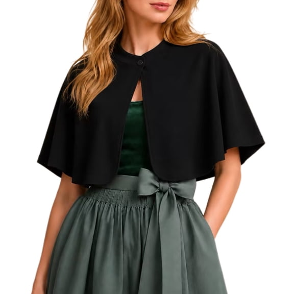 Gtoiithly Women Oktoberfest Warm Cape Poncho Winter Thermal Wrap Shawl Knit Shoulder Cover Up A-Black One Size
