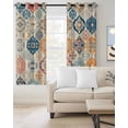 thumbnail image 2 of Boho Morocco Blackout Curtains 39 Inches Long for Bedroom, Retro Farmhouse Ethnic Neutral Aesthetic Thermal Insulated Room Darkening Black Out Window Curtain Panels Grommet Drapes for Living Room, 2 of 8