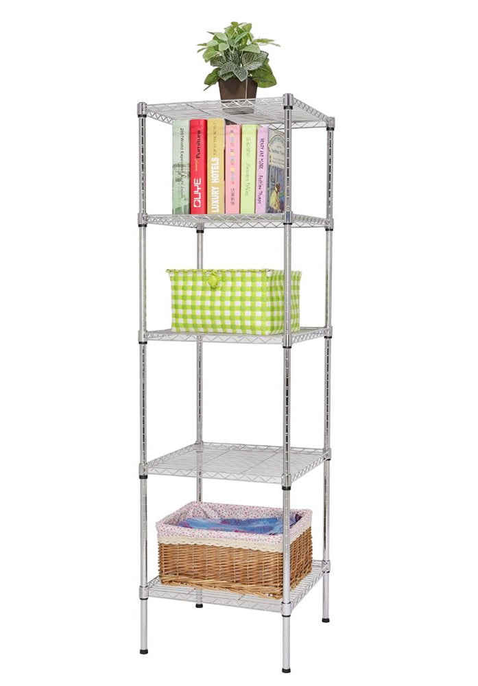 Ktaxon 18''L x 18''W x 59''H 5-Tier  Storage Rack Shelf, Bookshelf  Wire Shelving for Kitchen Living Room Office