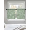 thumbnail image 5 of Sage Green Botanical Tier Curtains 36 Inch Length,Sheer Curtains for Bedroom Living Room Window Spring Summer Chic Wildflowers Rod Pocket Drapes Kitchen Curtains Small Half Window 27.5"x36" 2 Panels, 5 of 7