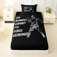 thumbnail image 3 of Castle Fairy Handball Print Twin Sheets 3pcs, Sport Theme Bedding, Black White,1 Fitted Sheet, 1 Flat Sheet and 1 Pillowcase, 3 of 6