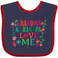 thumbnail image 3 of Inktastic Grandma Grandpa Love Me Girls Girls Baby Bib, 3 of 4