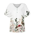 thumbnail image 4 of Blouses for Women Casual Fashion Casual Shirts Short Sleeve Loose Tee V Neck Summer Blouse Tops, 4 of 4