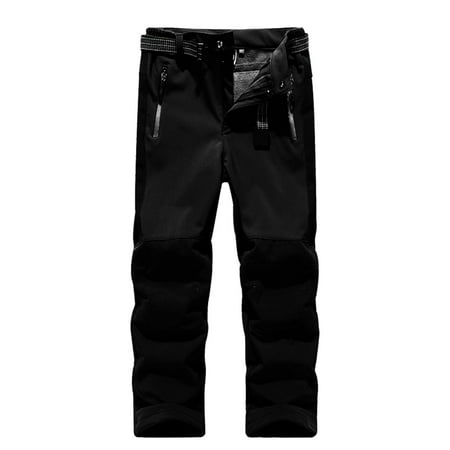 

YWDJ 5-14Years Boys Girls Pants Toddler Stretch Plush Solid Color Keep Warm Casual Leggings Home Pants Black 9-10Years