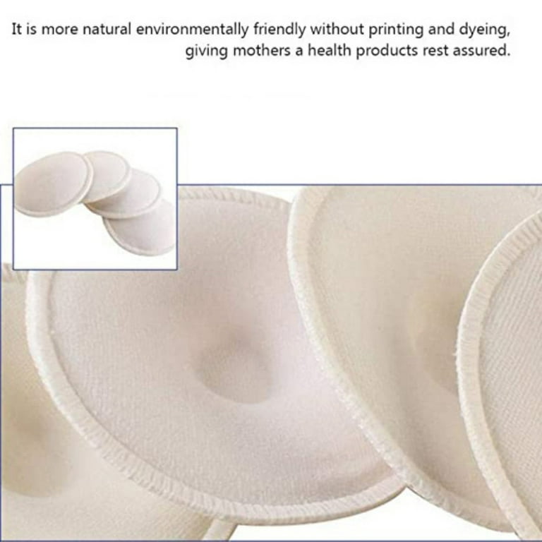 Nursing Breast Pads - 6 Washable Pads - Breastfeeding Nipple Pad for Maternity - Reusable Nipplecovers for Breast Feeding, Size: One size, White