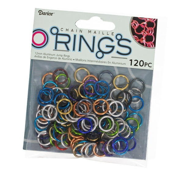 Aluminum Chain Maille Jump Rings - Connecting Loops in Multiple Colors and Sizes - Make DIY Jewelry, Accessories, Clothing, and More