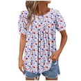 thumbnail image 1 of Économies en Liquidation! BEFOKA Hauts Grande Taille pour Femmes en Liquidation, Blouse Décontractée d'Été T-shirt pour Femmes, Manches Courtes à Col Rond pour Printemps et Été, 1 of 5