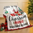 thumbnail image 2 of Buryeah 50'''' x 60'''' Christmas Throw Blanket This is My Christmas Movie Watching Blanket Plush Warm Black Red Plaid Movie Lover Gifts Home Decor for Sofa Couch Bed, 2 of 6