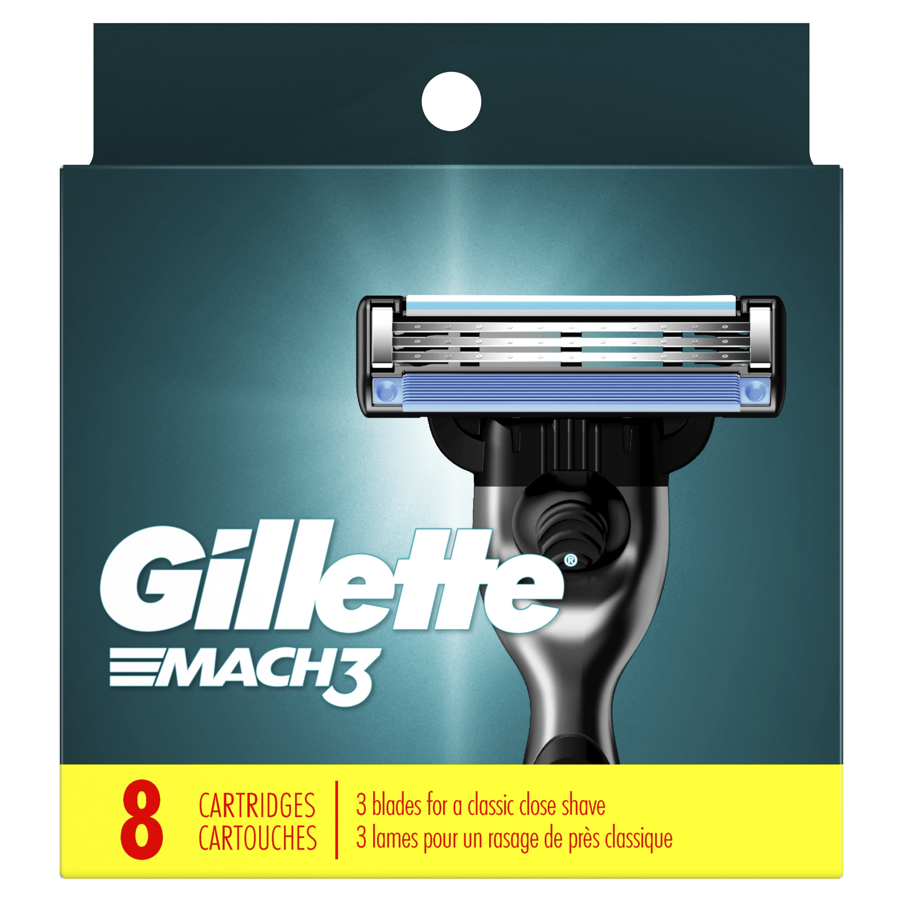 Gillette Mach3 Razor Blade Refill ,Manual Razor Men , 8 count