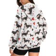 thumbnail image 2 of Renewold Dachshund Dog Love White Womens Oversized Zip Up Hoodies Fashion Hooded Pullover Jackets Sweatshirts Long Sleeve Y2K Hoodies Fleece Sweaters Hooded Cardigan Fall Winter Clothes, XS, 2 of 7