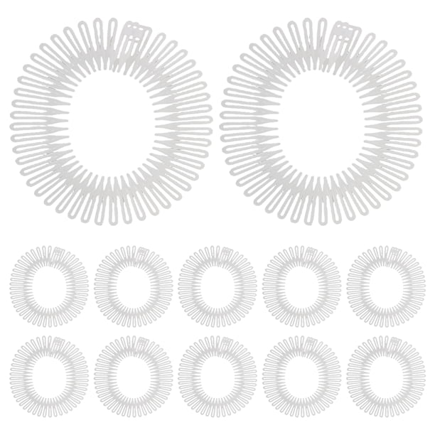 12 peines elásticos para el cabello: herramienta invisible y elástica para peinar la nuca. Peine circular elástico para mujer.