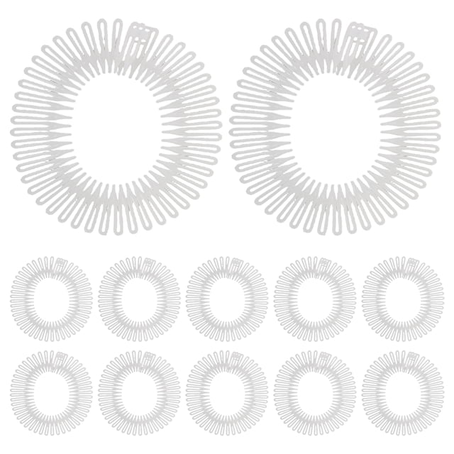 12 peines elásticos para el cabello: herramienta invisible y elástica para peinar la nuca. Peine circular elástico para mujer.