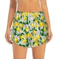 thumbnail image 3 of Uemuo Lemon1 Pattern Women's Athletic Shorts High Waisted Running Shorts with Liner Pockets Gym Elastic Workout Shorts-Large, 3 of 9