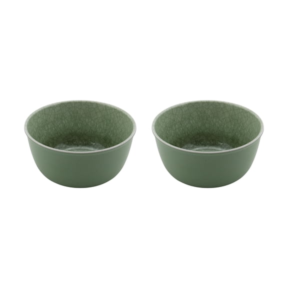 Better Homes and Gardens 2-Piece Bamboo Melamine Green Reactive Dip Bowl Set