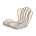 thumbnail image 3 of Cojín ergonómico espuma viscoelástica con funda lavable y respaldo versátil en forma L para sillas juegos, ideales para el hogar y los Gris Beige, 3 of 8
