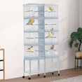thumbnail image 6 of Ataucjin Standing Large Bird Cage, Wrought Iron Flight Bird Cage with Rolling Stand and Slide Out Tray, Parakeet Cage Bird Cage for Parrots, Macaw, Cockatiels, Canary, Finch, Lovebirds, Pigeons, 6 of 9