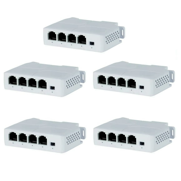 4 Port 1 In 3 Out Port PoE Extender Cascadable IEEE802.3af 100Mbs for IP Transmission Repeater Switch NVR IP Camera 5Pcs