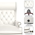 thumbnail image 6 of DeeHome 330LBS Executive Office Chair with Footstool, Ergonomic Design High Back Reclining Comfortable Desk Chair - White, 6 of 7