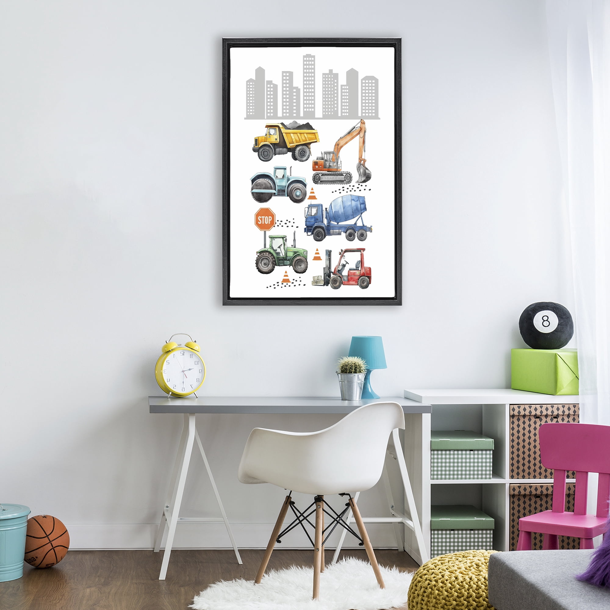 Stupell Industries City Keeps Moving Black Framed Floater Canvas Wall Art, design by Christine Simpson Art