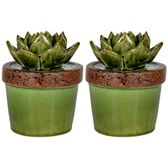 5.5" Ceramic Plant Decorate-Color:Green,Style:Naturalistic