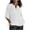 White, variant on CFLVAEK Notch V Neck T Shirts for Women Plus Size Cotton Linen Shirt Oversized Half Sleeve Shirts Casual Summer Going Out Tops Black XXL