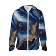 thumbnail image 1 of Balery Navy Blue Marble Sudadera ligera de manga larga con capucha y protección solar UPF 50+ para hombre y mujer, ideal para pesca y running-Medium, 1 of 7