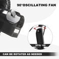 thumbnail image 3 of 12 Volt Oscillating Fan, 6" Portable Car Fan With Car Cigarette Lighter, 360° Cooling Ventilation, Car DC Clip Fan, 12v Fan for Truck,RV,Car (Cord Length 5FT), 3 of 6